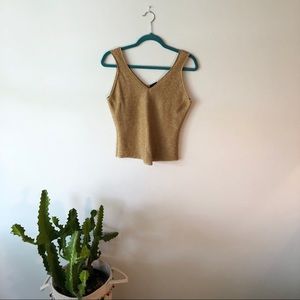 Heidi Hess Hand Loomed Gold Knit Tank Top